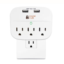 Load image into Gallery viewer, Cruise Power Strip with 2 USB Ports &amp; 3 Outlets