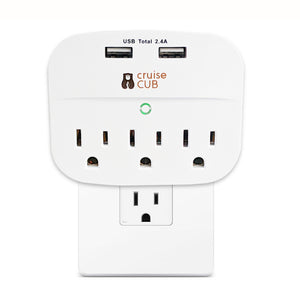 Cruise Power Strip with 2 USB Ports & 3 Outlets