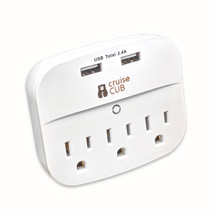 Cruise Power Strip with 2 USB Ports & 3 Outlets